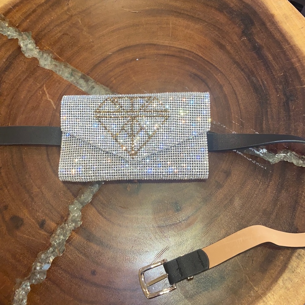Bling diamond belt bag. End to end 41in.